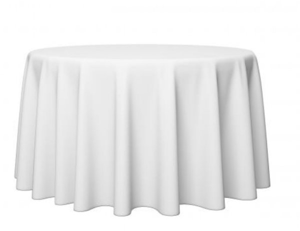Tischtuch rund weiß 280 cm Ø