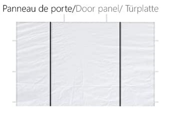 Pavillon 3 x 3 m Seitenwand weiß Tür (Reißverschluss)